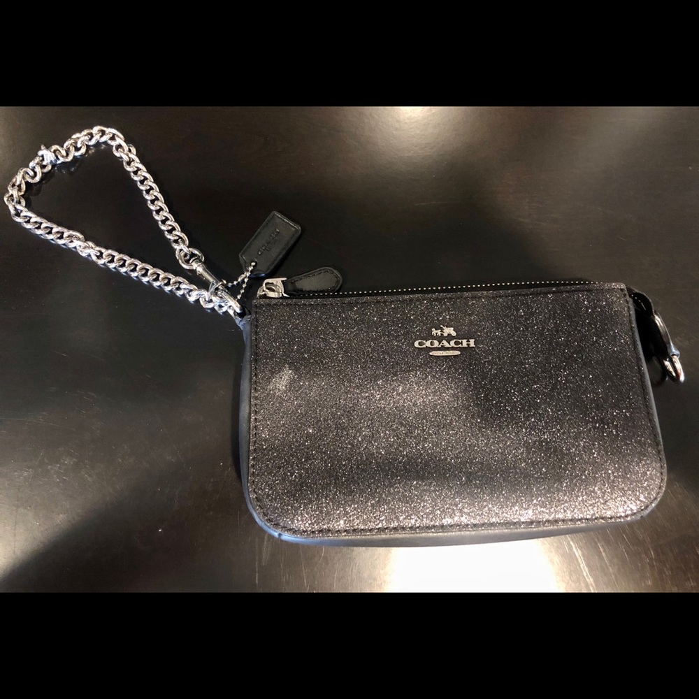 Coach Glitter Large Wristlet with Chain